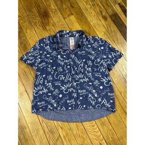 Disney Cruella Modern Masterpiece Graphic Print Short Sleeve Button‎ Up Shirt